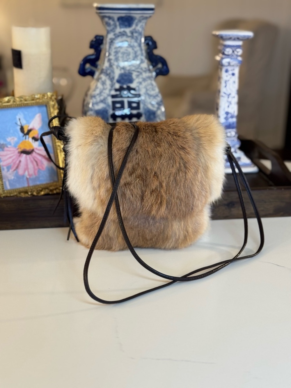 🤎 GENUINE RABBIT FUR SHOULDER BAG BY EXPRESS MADE IN AUSTRALIA!